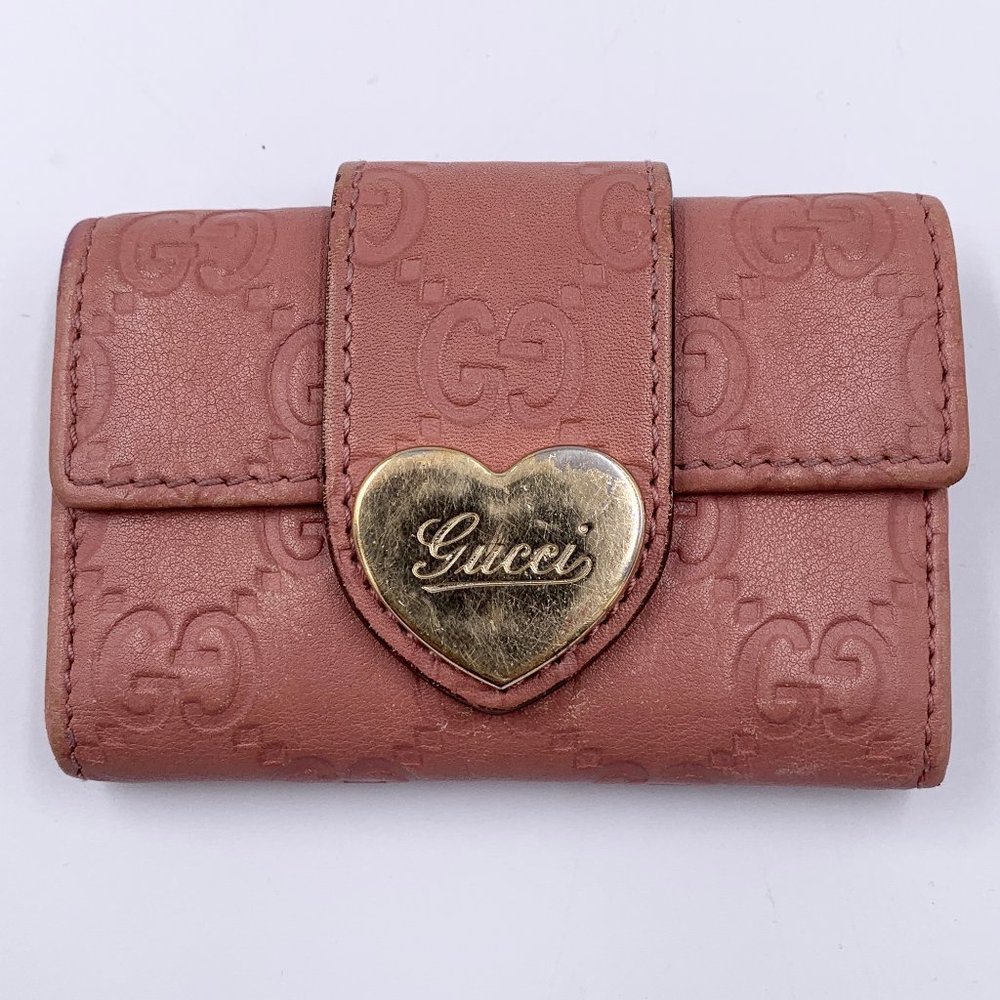 Authentic Gucci GG Pink 6-ring Key holder